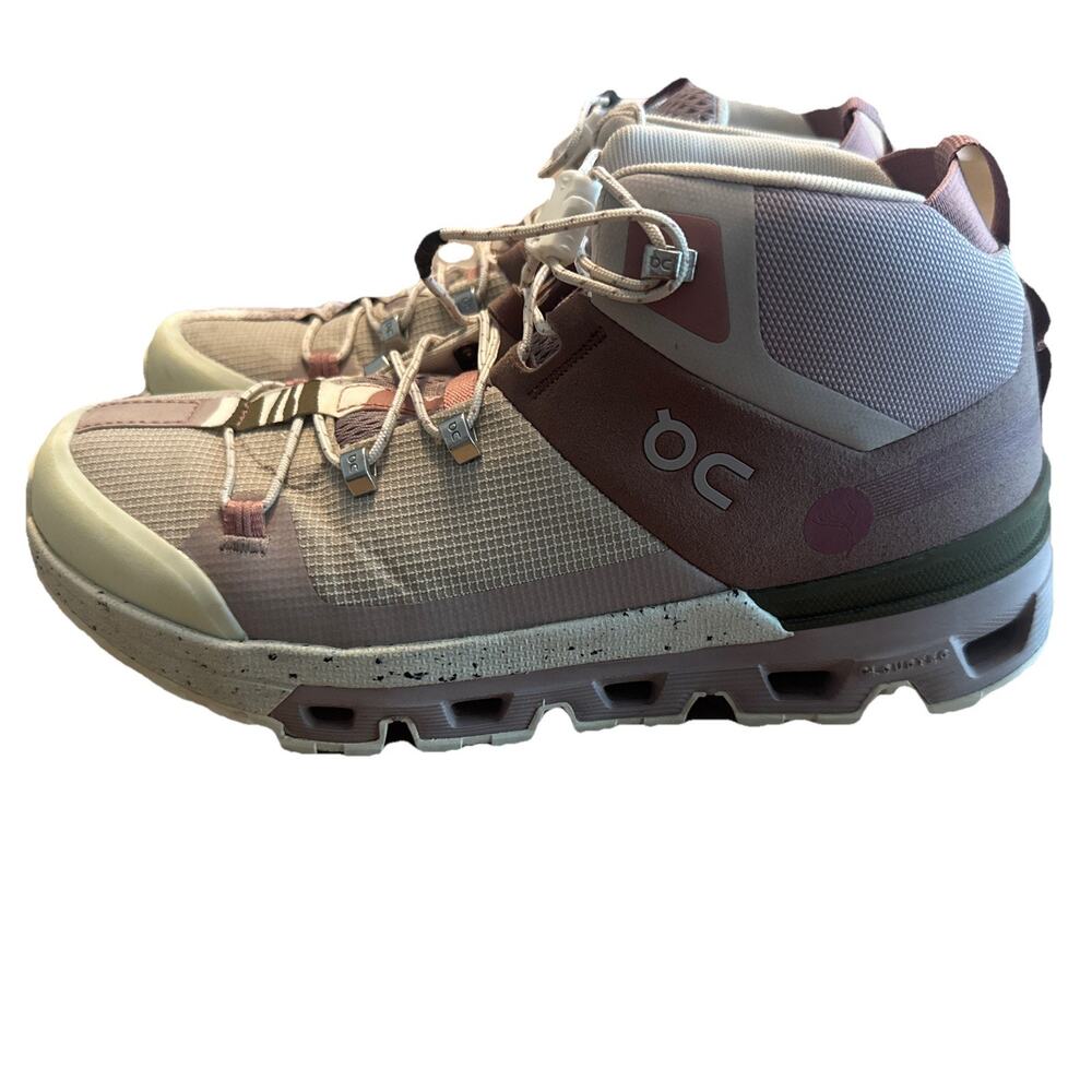 ON cloudtrax hiking boot sneaker running shoe womens 6 pink rose ivory outdoor